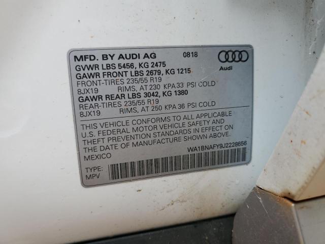 Photo 10 from auction – 2018 AUDI Q5 PREMIUM with VIN WA1BNAFY9J2228656