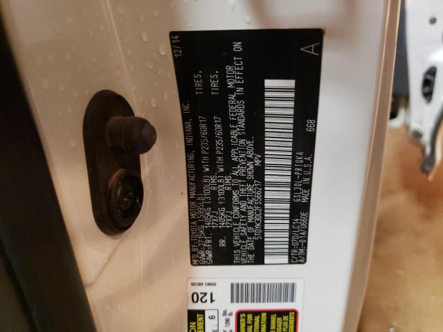 Photo 10 from auction – 2015 TOYOTA SIENNA XLE with VIN 5TDYK3DC2FS566217