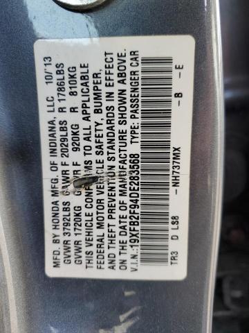 Photo 10 from auction – 2013 HONDA CIVIC EXL with VIN 19XFB2F94DE283568