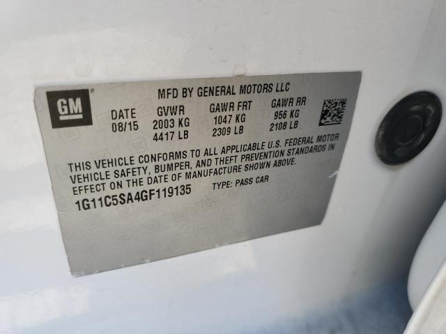 Photo 10 from auction – 2016 CHEVROLET MALIBU LIM with VIN 1G11C5SA4GF119135