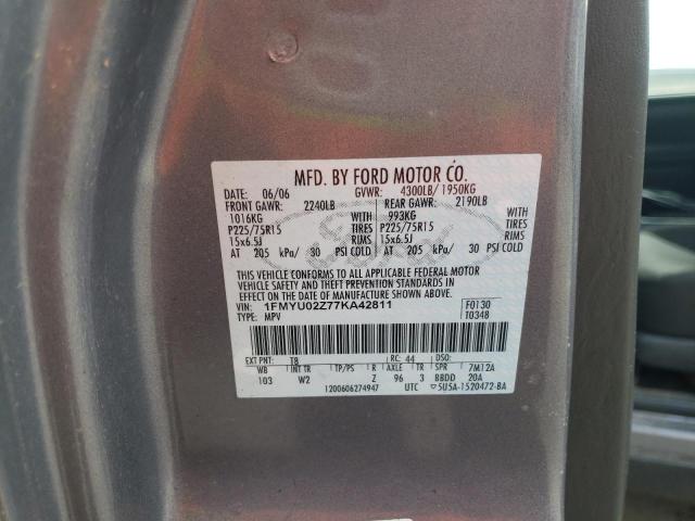 Photo 10 from auction – 2007 FORD ESCAPE XLS with VIN 1FMYU02Z77KA42811