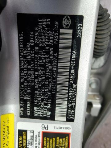 Photo 10 from auction – 2014 TOYOTA CAMRY L with VIN 4T4BF1FKXER432750