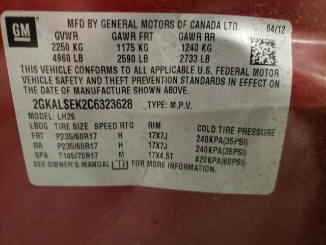 Photo 10 from auction – 2012 GMC TERRAIN SL with VIN 2GKALSEK2C6323628