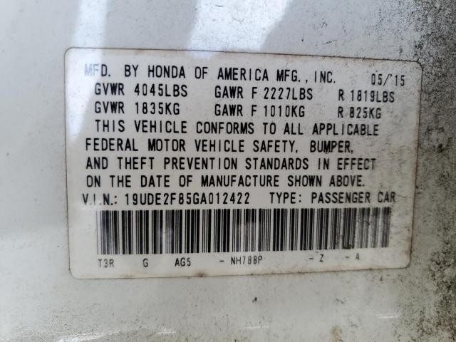 Photo 10 from auction – 2016 ACURA ILX PREMIU with VIN 19UDE2F85GA012422
