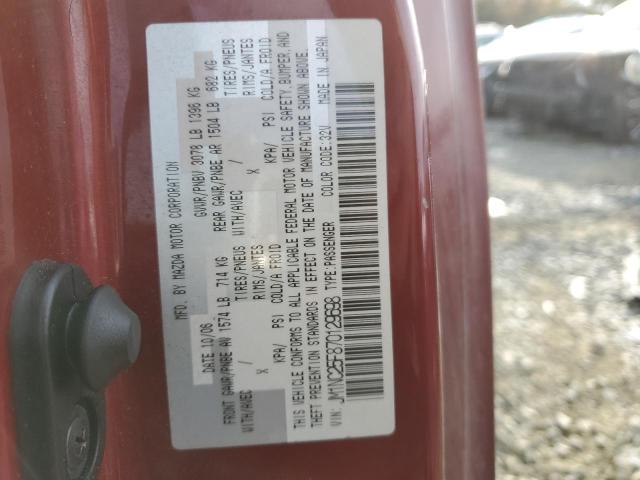 Photo 10 from auction – 2007 MAZDA MX-5 MIATA with VIN JM1NC25F870129698