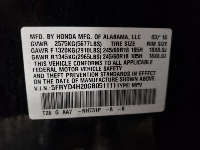 Photo 10 from auction – 2016 ACURA MDX with VIN 5FRYD4H20GB051111