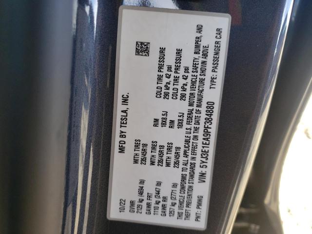 Photo 10 from auction – 2023 TESLA MODEL 3 with VIN 5YJ3E1EA9PF384880