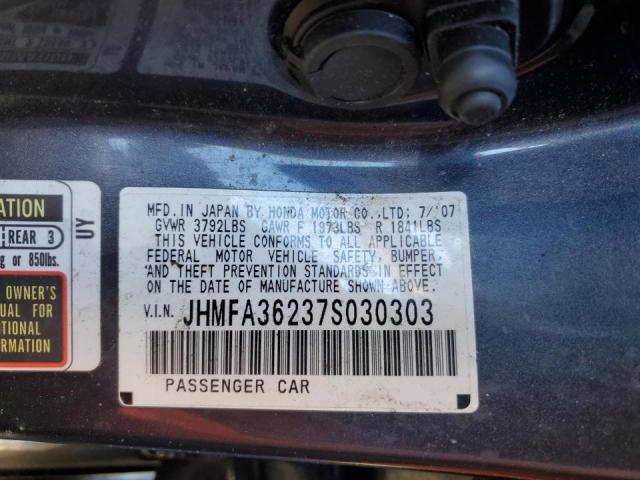 Photo 10 from auction – 2007 HONDA CIVIC HYBR with VIN JHMFA36237S030303