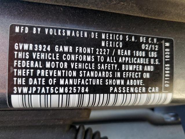 Photo 10 from auction – 2012 VOLKSWAGEN BEETLE with VIN 3VWJP7AT5CM625784