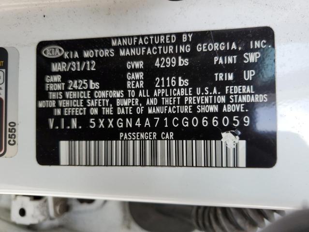 Photo 10 from auction – 2012 KIA OPTIMA EX with VIN 5XXGN4A71CG066059