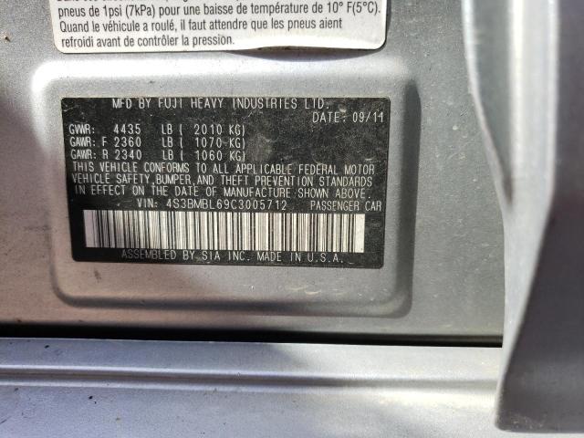 Photo 10 from auction – 2012 SUBARU LEGACY 2.5 with VIN 4S3BMBL69C3005712