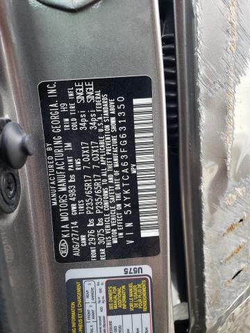 Photo 10 from auction – 2015 KIA SORENTO LX with VIN 5XYKTCA63FG631350