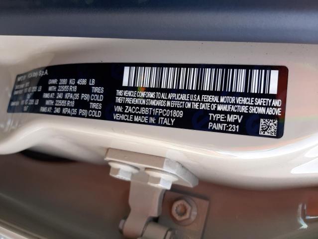 Photo 10 from auction – 2015 JEEP RENEGADE L with VIN ZACCJBBT1FPC01809