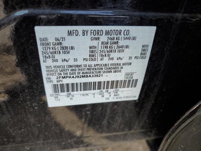 Photo 10 from auction – 2021 FORD EDGE SEL with VIN 2FMPK4J92MBA33921