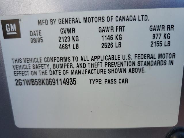 Photo 10 from auction – 2006 CHEVROLET IMPALA LS with VIN 2G1WB58K069114935