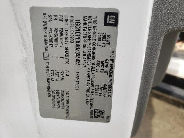 Foto 10 de la subasta – 2011 CHEVROLET SILVERADO con VIN 1GCNCPEX4BZ355425