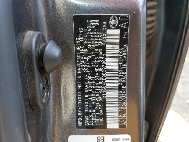 Photo 10 from auction – 2013 TOYOTA COROLLA with VIN 2T1BU4EE8DC978671