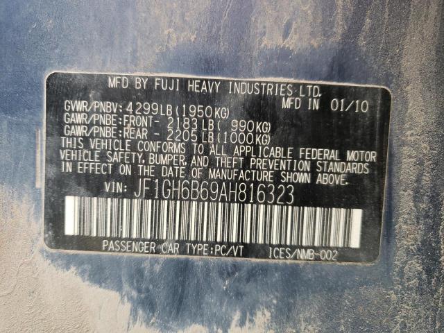 Photo 10 from auction – 2010 SUBARU IMPREZA 2. with VIN JF1GH6B69AH816323