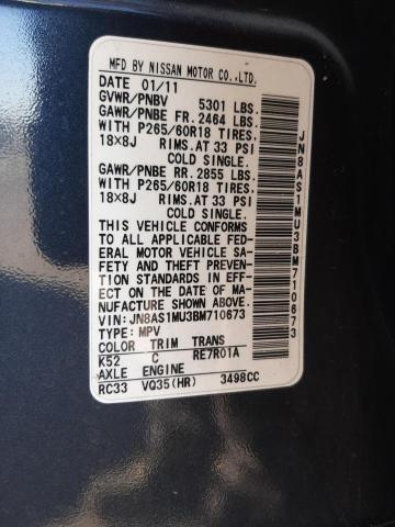 Photo 10 from auction – 2011 INFINITI FX35 with VIN JN8AS1MU3BM710673