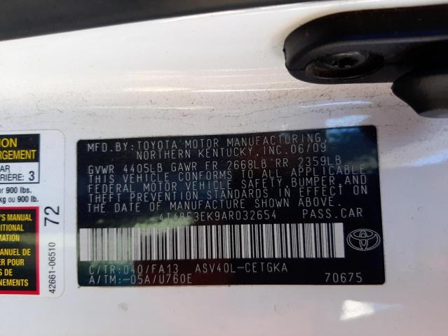 Photo 10 from auction – 2010 TOYOTA CAMRY BASE with VIN 4T4BF3EK9AR032654