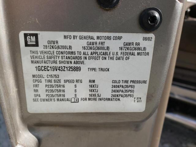 Photo 10 from auction – 2003 CHEVROLET SILVERADO with VIN 1GCEC19V43Z125889