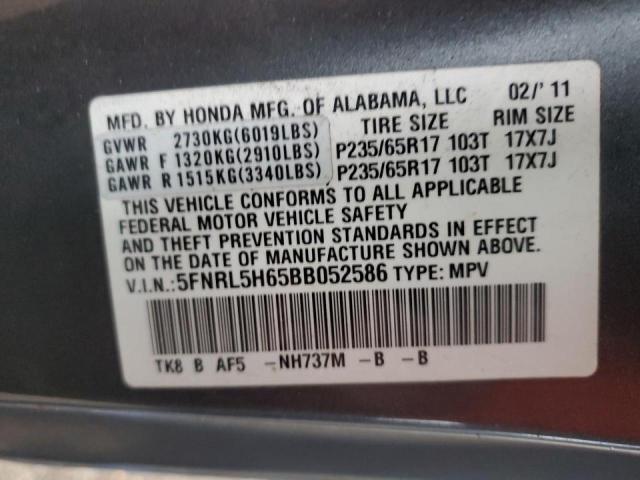Photo 10 from auction – 2011 HONDA ODYSSEY EX with VIN 5FNRL5H65BB052586