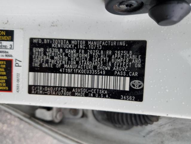 Photo 10 from auction – 2014 TOYOTA CAMRY L with VIN 4T1BF1FK0EU335549