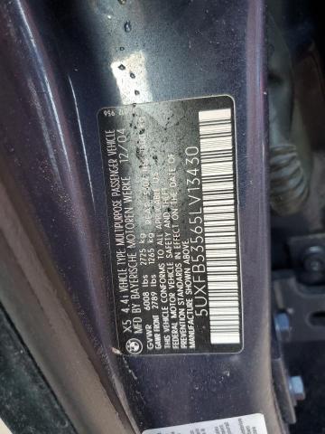 Photo 10 from auction – 2005 BMW X5 4.4I with VIN 5UXFB53565LV13430