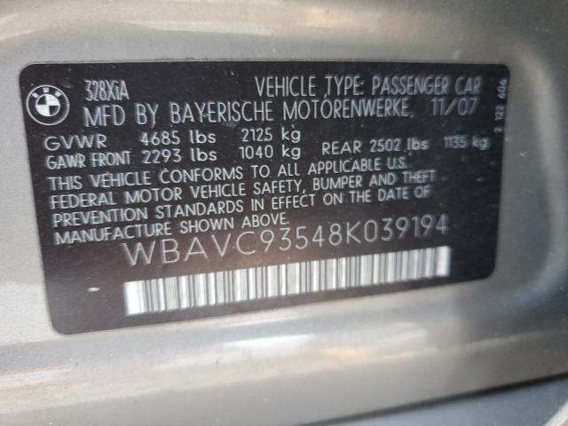 Photo 10 from auction – 2008 BMW 328 XI with VIN WBAVC93548K039194