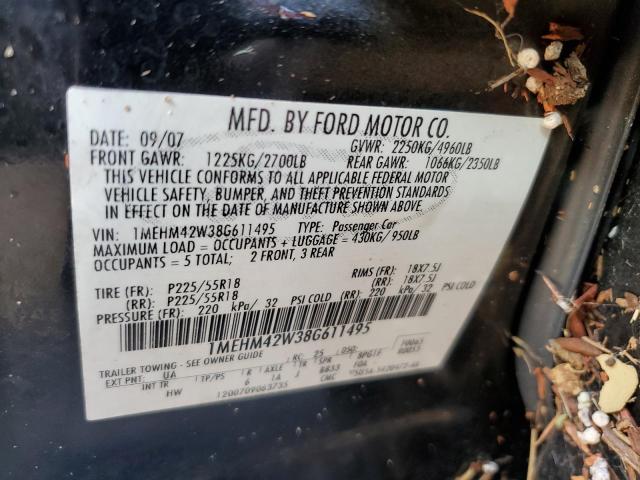 Photo 10 from auction – 2008 MERCURY SABLE PREM with VIN 1MEHM42W38G611495