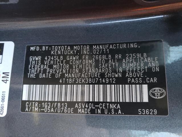Foto 10 de la subasta – 2011 TOYOTA CAMRY BASE con VIN 4T1BF3EK3BU714912