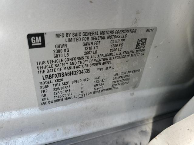 Photo 10 from auction – 2017 BUICK ENVISION E with VIN LRBFXBSA6HD234539
