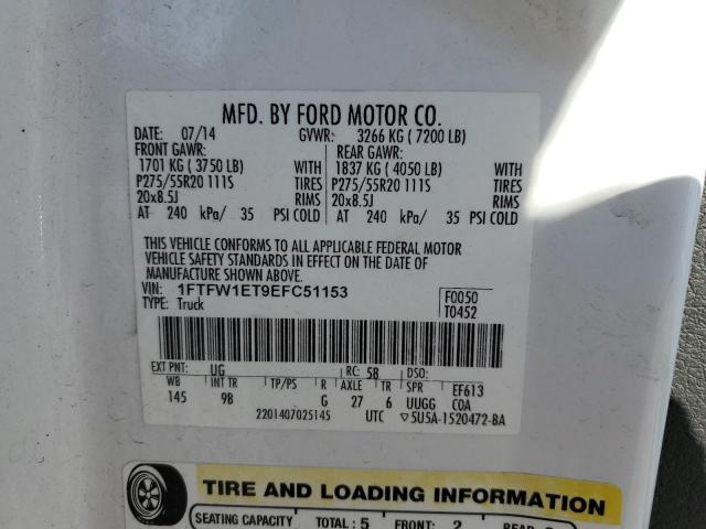 Photo 10 from auction – 2014 FORD F150 SUPER with VIN 1FTFW1ET9EFC51153