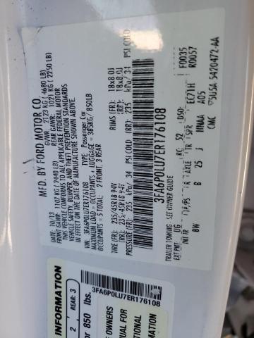 Photo 10 from auction – 2014 FORD FUSION SE with VIN 3FA6P0LU7ER176108