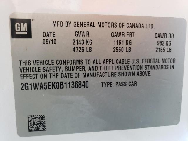 Photo 10 from auction – 2011 CHEVROLET IMPALA LS with VIN 2G1WA5EK0B1136840