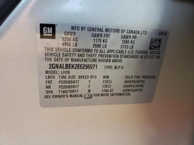 Photo 10 from auction – 2014 CHEVROLET EQUINOX LT with VIN 2GNALBEK2E6296971