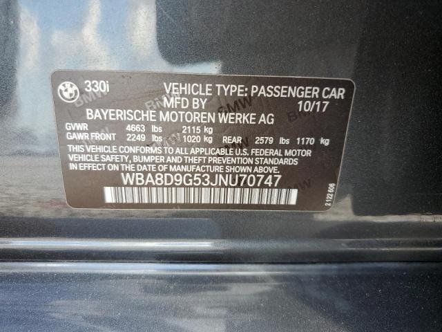 Photo 10 from auction – 2018 BMW 330 XI with VIN WBA8D9G53JNU70747