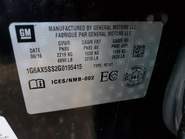 Photo 10 from auction – 2016 CADILLAC CTS LUXURY with VIN 1G6AX5SS2G0195415