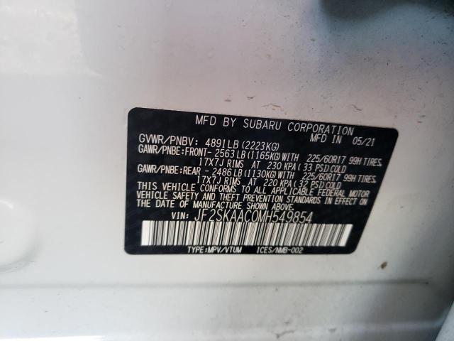Photo 10 from auction – 2021 SUBARU FORESTER with VIN JF2SKAAC0MH549854