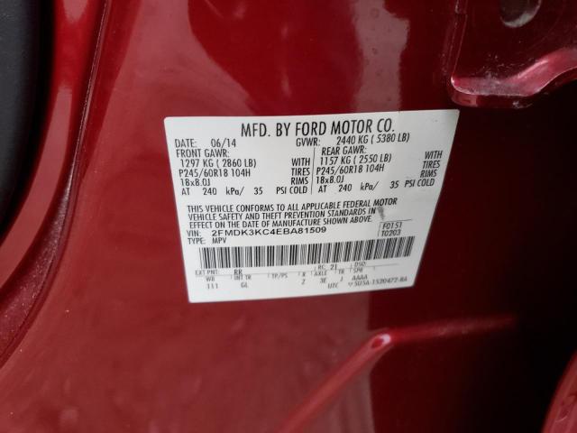Photo 10 from auction – 2014 FORD EDGE LIMIT with VIN 2FMDK3KC4EBA81509
