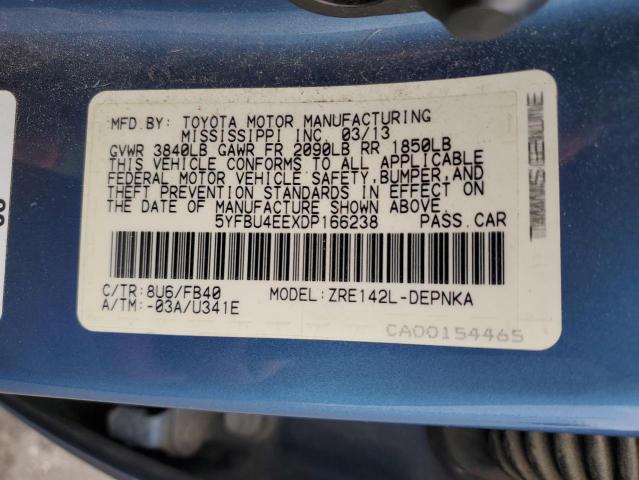 Photo 10 from auction – 2013 TOYOTA COROLLA BA with VIN 5YFBU4EEXDP166238