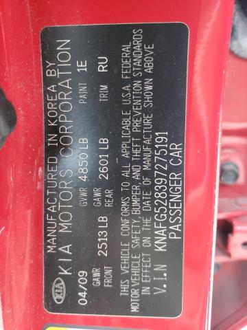 Photo 10 from auction – 2009 KIA RONDO BASE with VIN KNAFG528397275191