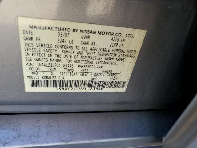 Photo 10 from auction – 2007 NISSAN ALTIMA 2.5 with VIN 1N4AL21E97C183446