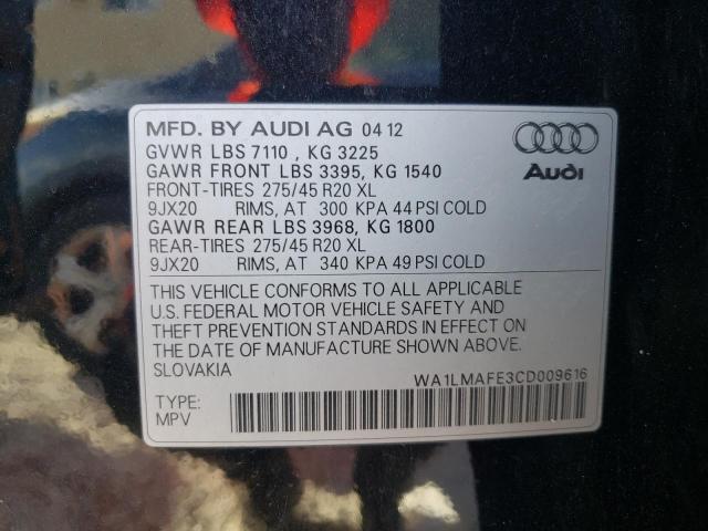 Photo 10 from auction – 2012 AUDI Q7 PREMIUM with VIN WA1LMAFE3CD009616
