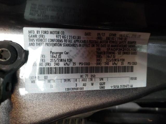 Photo 10 from auction – 2013 FORD FOCUS SE with VIN 1FADP3K21DL139545