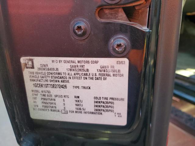 Photo 10 from auction – 2003 CHEVROLET SILVERADO with VIN 1GCEK19T73E272426