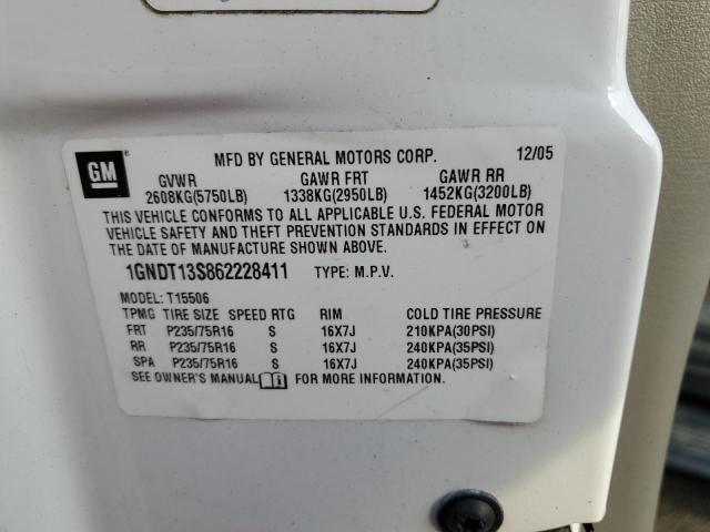 Photo 10 from auction – 2006 CHEVROLET TRAILBLAZE with VIN 1GNDT13S862228411