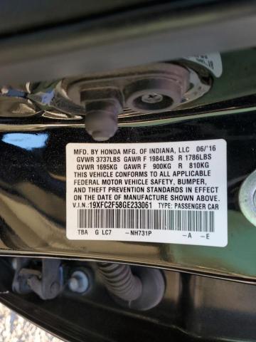 Photo 10 from auction – 2016 HONDA CIVIC LX with VIN 19XFC2F58GE233061