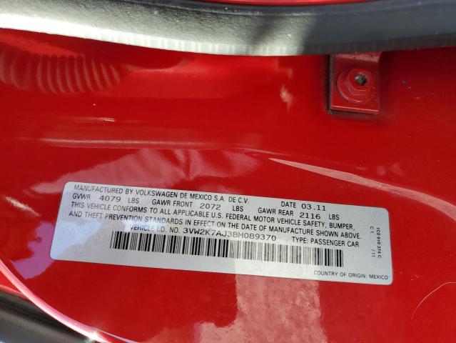 Photo 10 from auction – 2011 VOLKSWAGEN JETTA BASE with VIN 3VW2K7AJ3BM089370