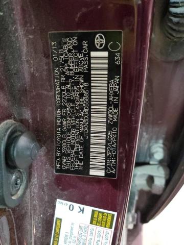 Photo 10 from auction – 2013 TOYOTA PRIUS with VIN JTDKN3DU4D5588518